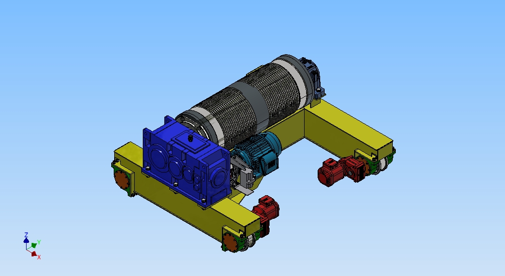 汽车起重机卷扬机3D模型图纸 STP格式